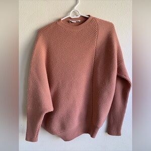 Stella McCartney Pink 100% Wool Pullover Knit Sweater Italy Asymmetrical 36 (M)
